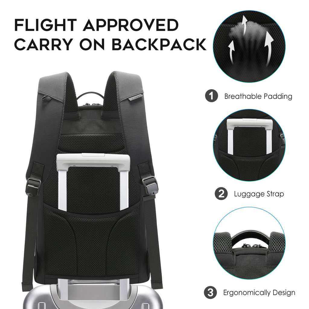 BANGE Commute backpack can hold 15.6 inch laptop,Flight approved carry on backpack for men and woman