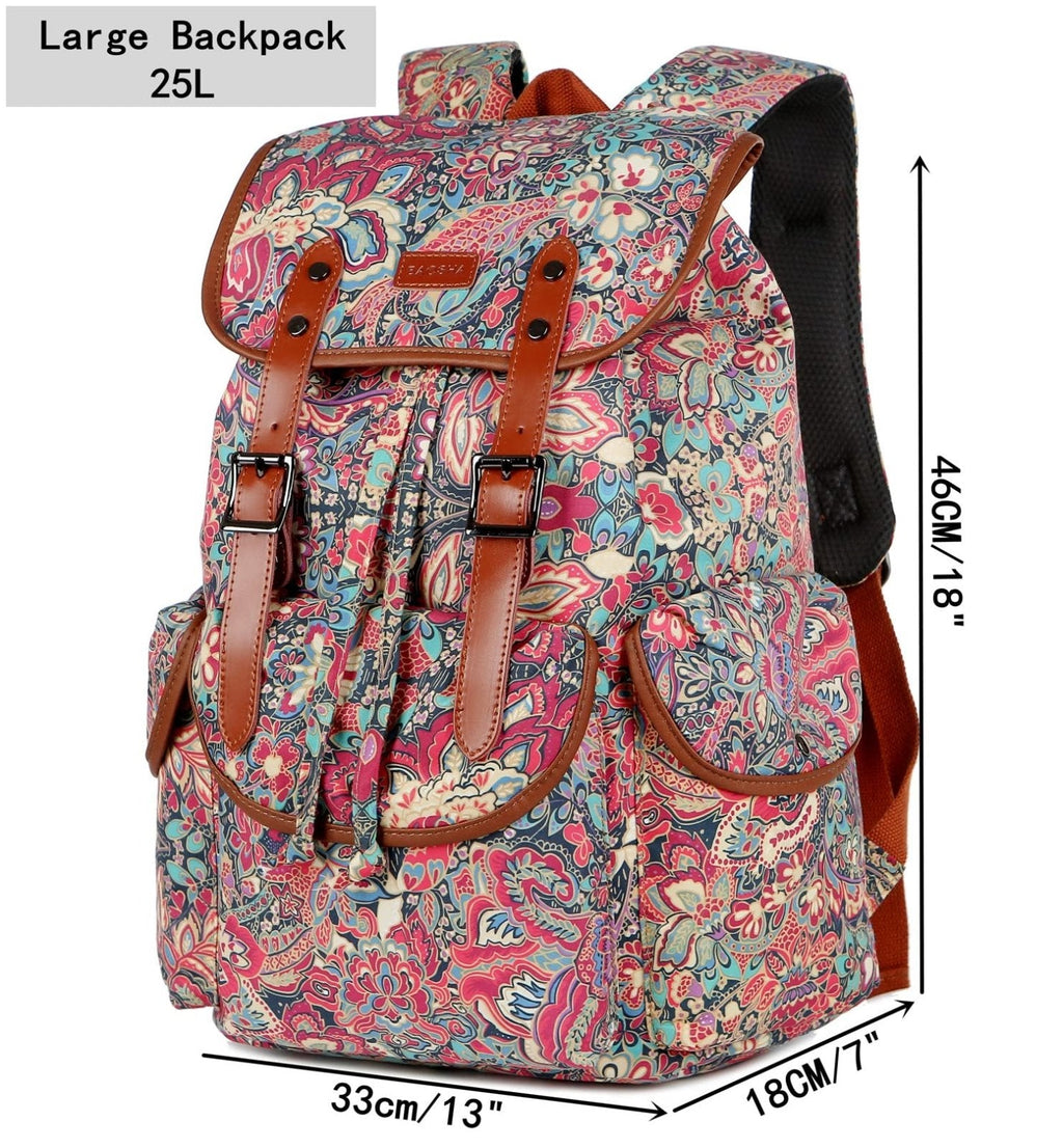 Baosha Large Women Laptop Backpack 15.6 inch Computer Backpack Travel Hiking Backpack With Free Toiletry bag CN - 01 (HS)