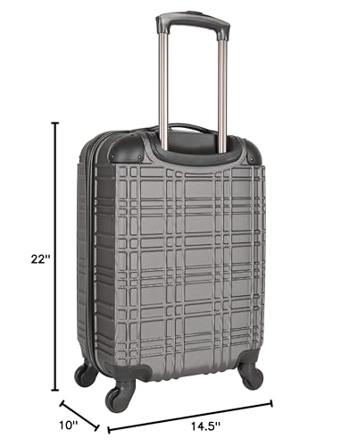 Ben Sherman Nottingham Lightweight Hardside 4 - Wheel Spinner Travel Luggage, Charcoal, 20 - Inch Carry On