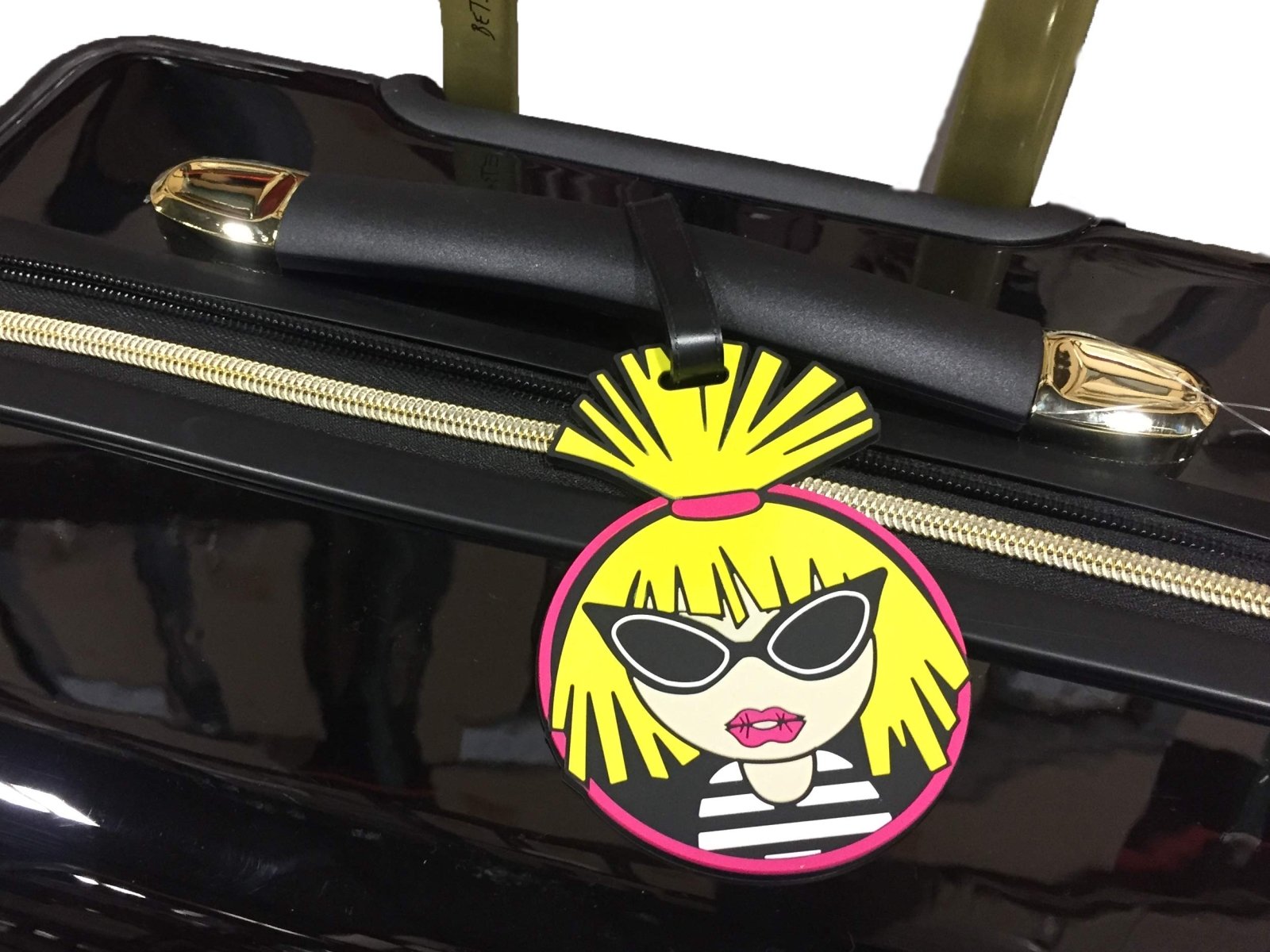 Betsey Johnson Luggage Hardside 3 Piece Set Suitcase With Spinner Wheels (20" 26" 30") (One Size, Heart to Heart Black)
