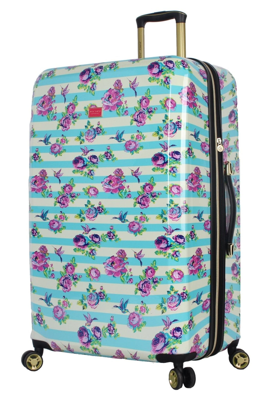 Betsey Johnson S. F. Hummingbird 30" Expandable Hardside Checked Spinner Luggage