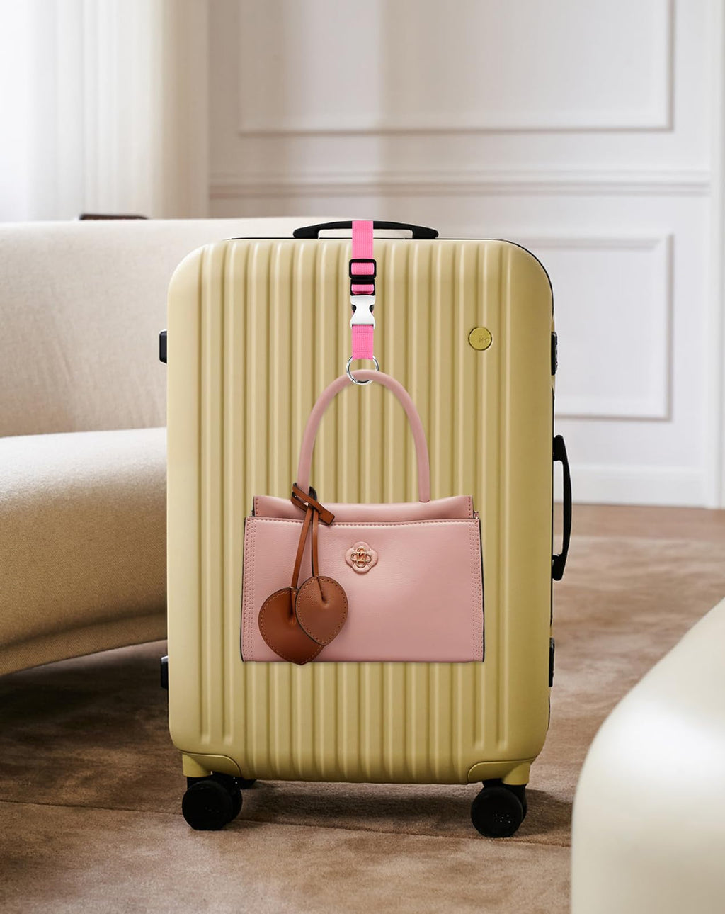 BILIONE 3Pcs Luggage Straps Set - 2 Suitcase Straps 70'' Long and 1 Add A Bag Strap, Adjustable Luggage Identifiers Nylon Travel Belt