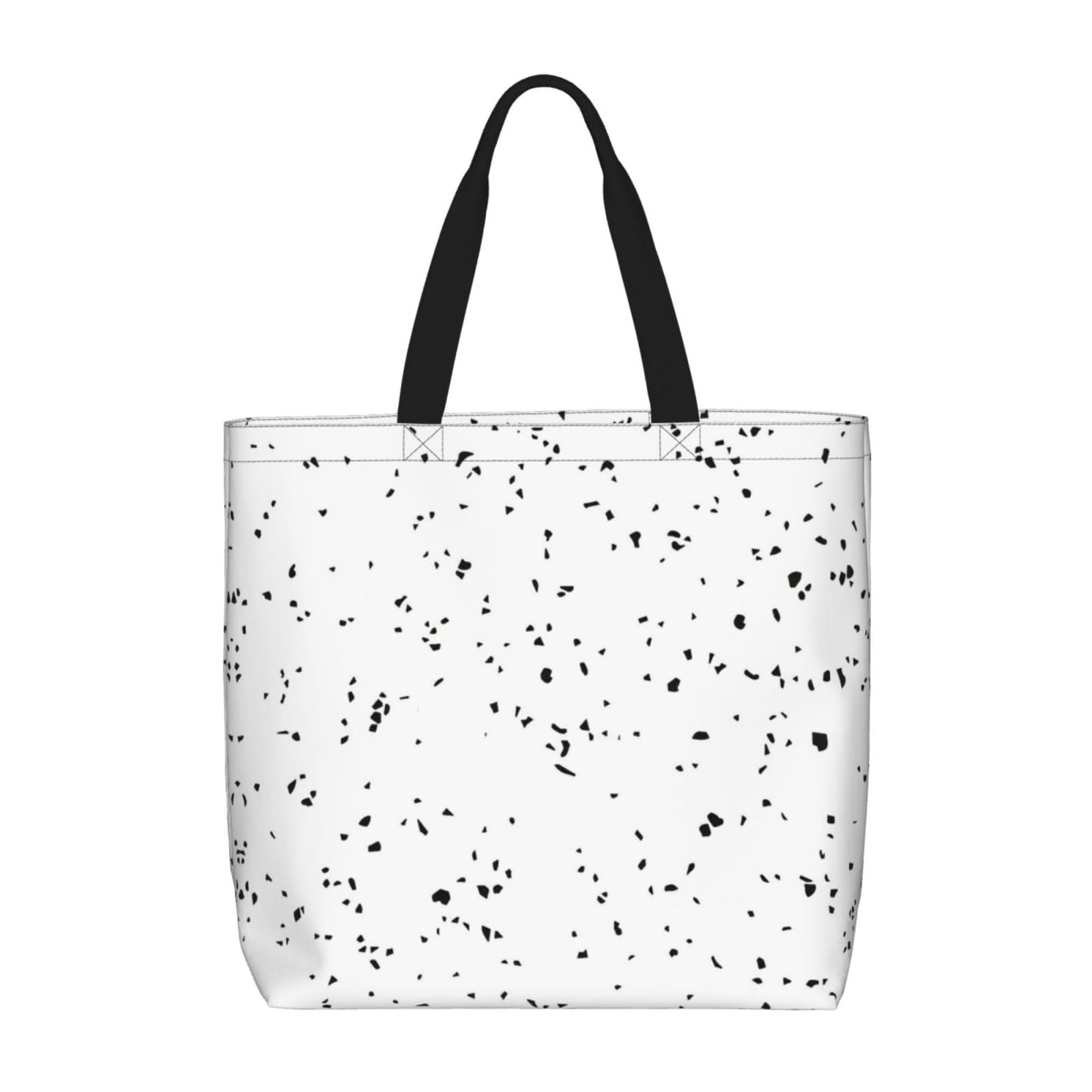 Black White Speck Print Tote Bag Large Women Casual Shoulder Bag Handbag For Outdoors Holiday Weekender Travel Gifts