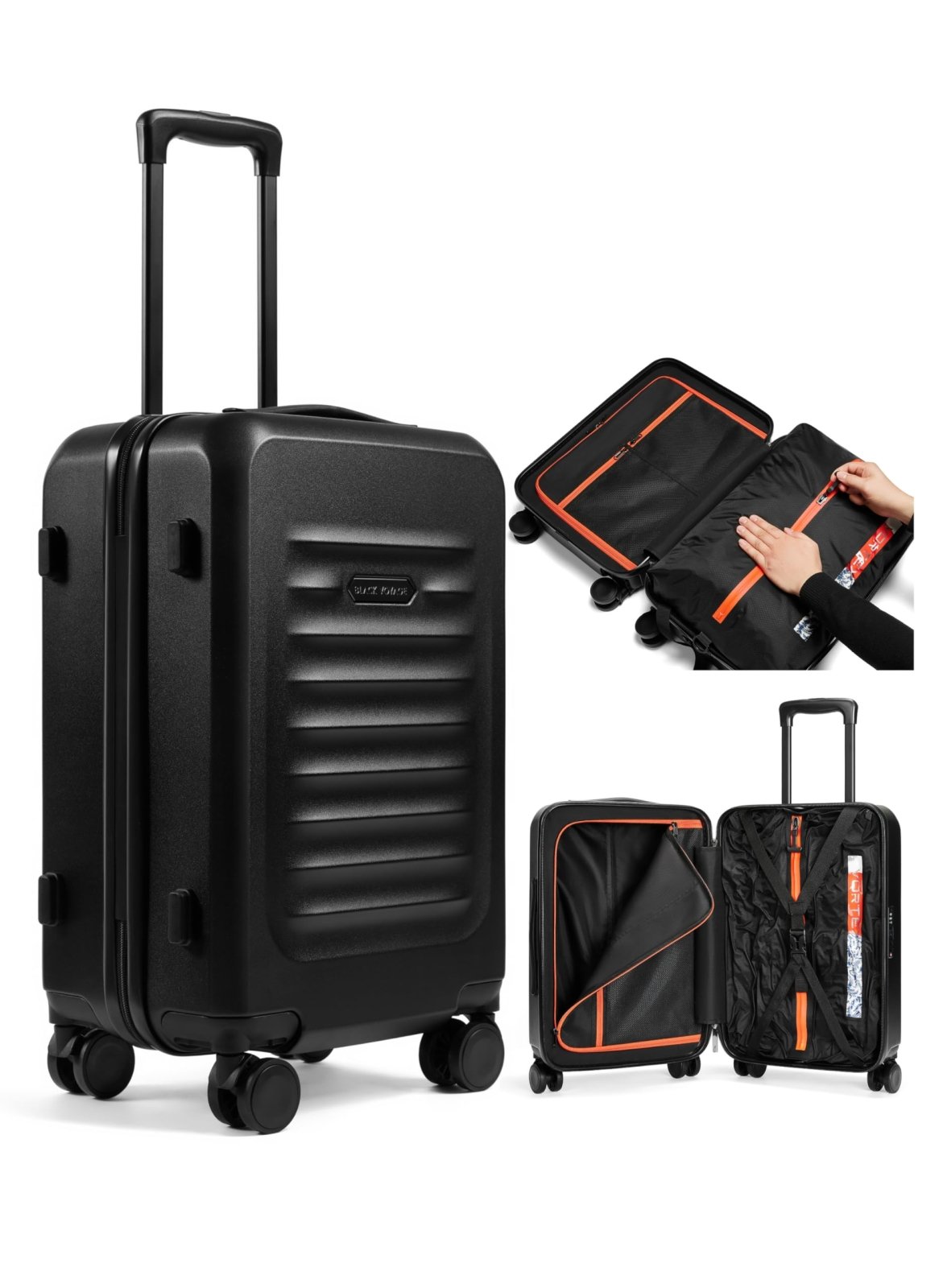 BlackVoyage Air Vacuum Seal Suitcase Carry-On 20-Inch Travel Luggage USB Port 20" AirCabin Air Compression Pump (AirCabin™, 50L Capacity (1 Vacuum Bag))