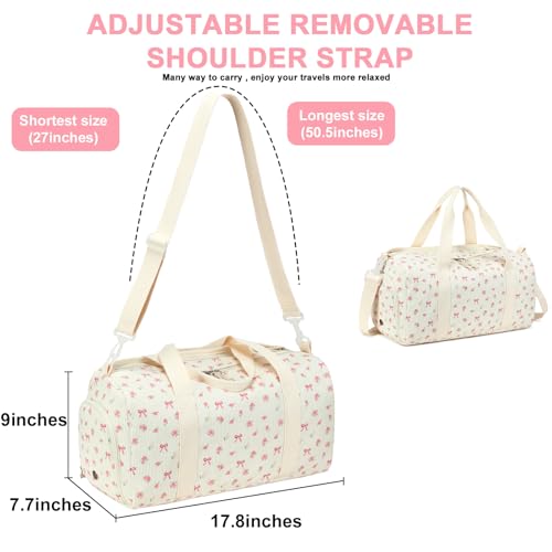 BLUBOON Duffle Bag Girls Kids Cute Gym Bag with Shoes Compartment & Wet Separation Waterproof Sports Overnight Travel Bag
