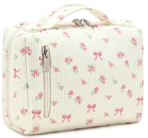 Bluboon Makeup Bag Zipper Pouch Travel Portable Cosmetic Bag Organizer for Women and Girls