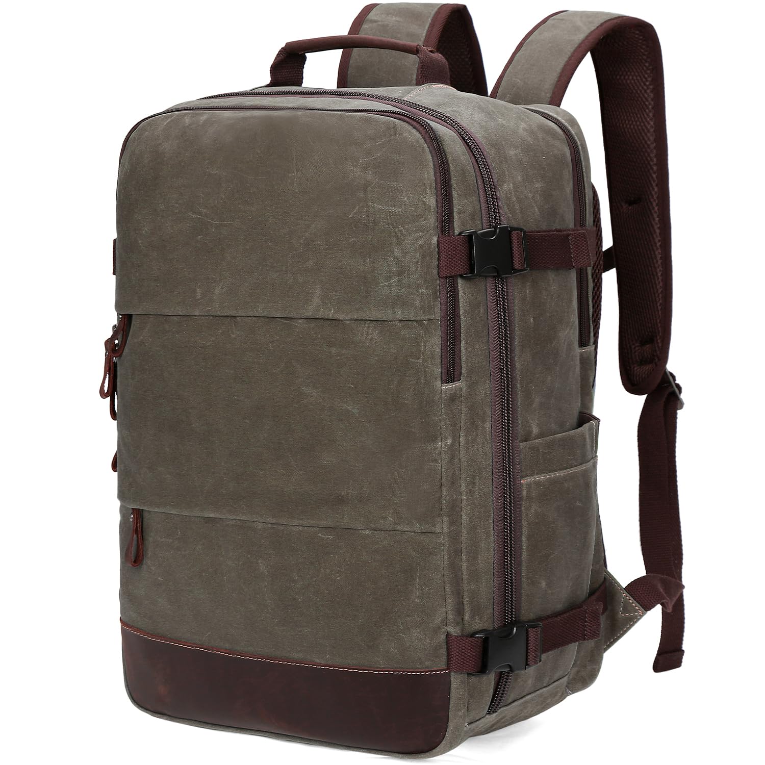 BOVIP Travel Backpack for Men, Carry On Backpack, Flight Approved Personal Item, 18.4 inch Laptop Backpack, Light Green