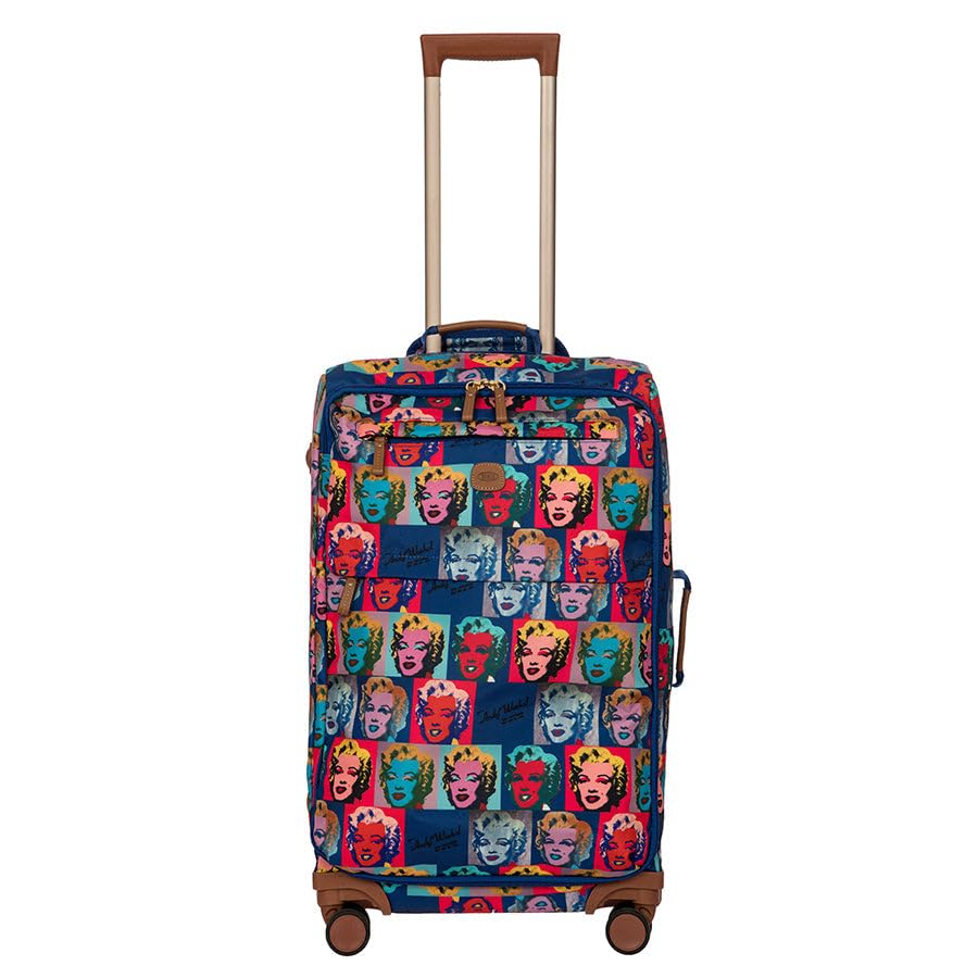 Bric's Andy Warhol Checked Luggage – Travel as Art Marilyn Print, Luxury Suitcase with Leather Trim, 360° Silent Wheels, Lightweight Soft Structure, 25 Inch, Multi-Color Marilyn Monroe