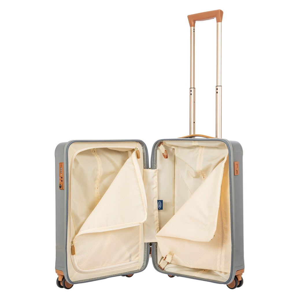 Bric's Capri 2.0 Spinner - Luxury Carry On Suitcases with Built - in USB Port and TSA Lock - Lightweight Luggage with Wheels - 21 Inch, Silver Shine