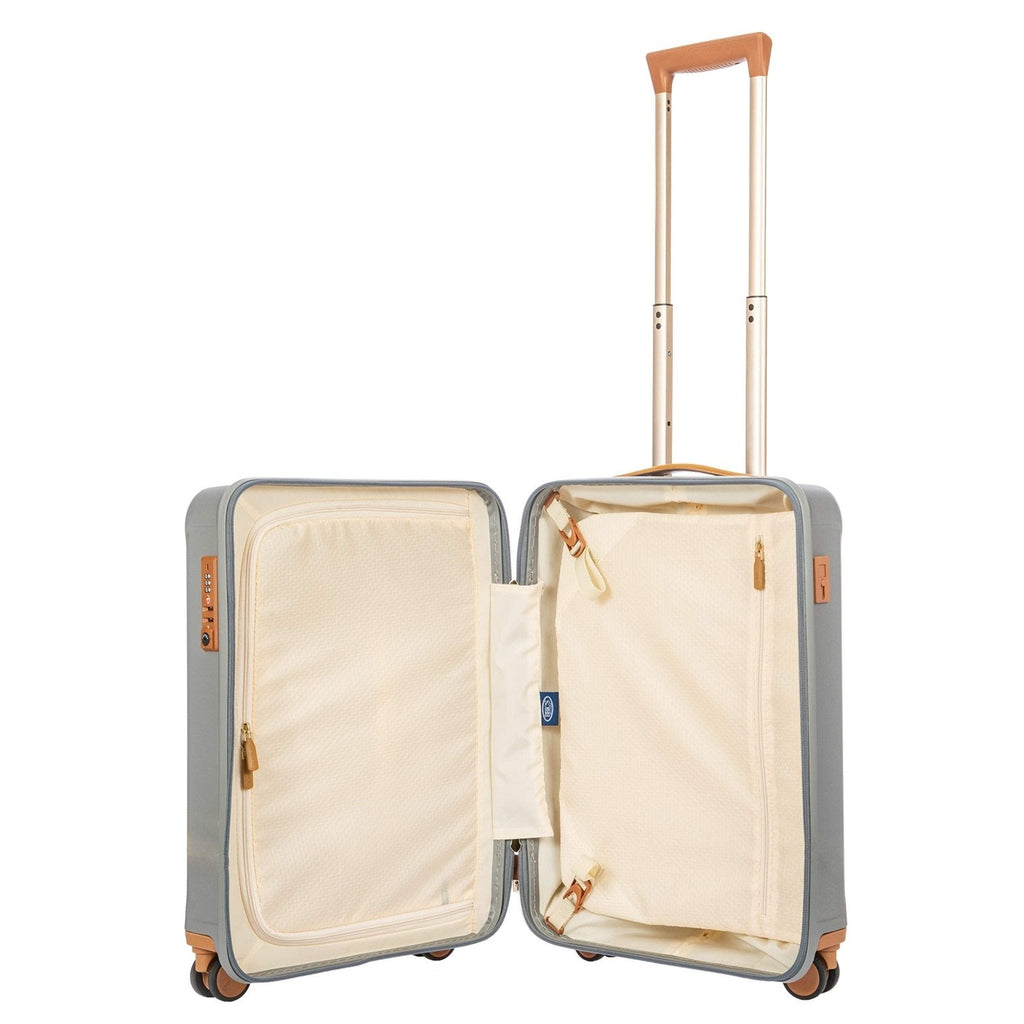 Bric's Capri 2.0 Spinner - Luxury Carry On Suitcases with Built - in USB Port and TSA Lock - Lightweight Luggage with Wheels - 21 Inch, Silver Shine