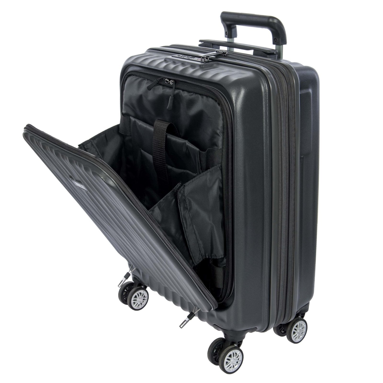 Bric's Cervia 21" Hardside Carry - On with Front Pocket, Expandable Luggage, 360° Spinner Wheels, Lightweight, TSA - Approved Locks, Durable, Dark Grey