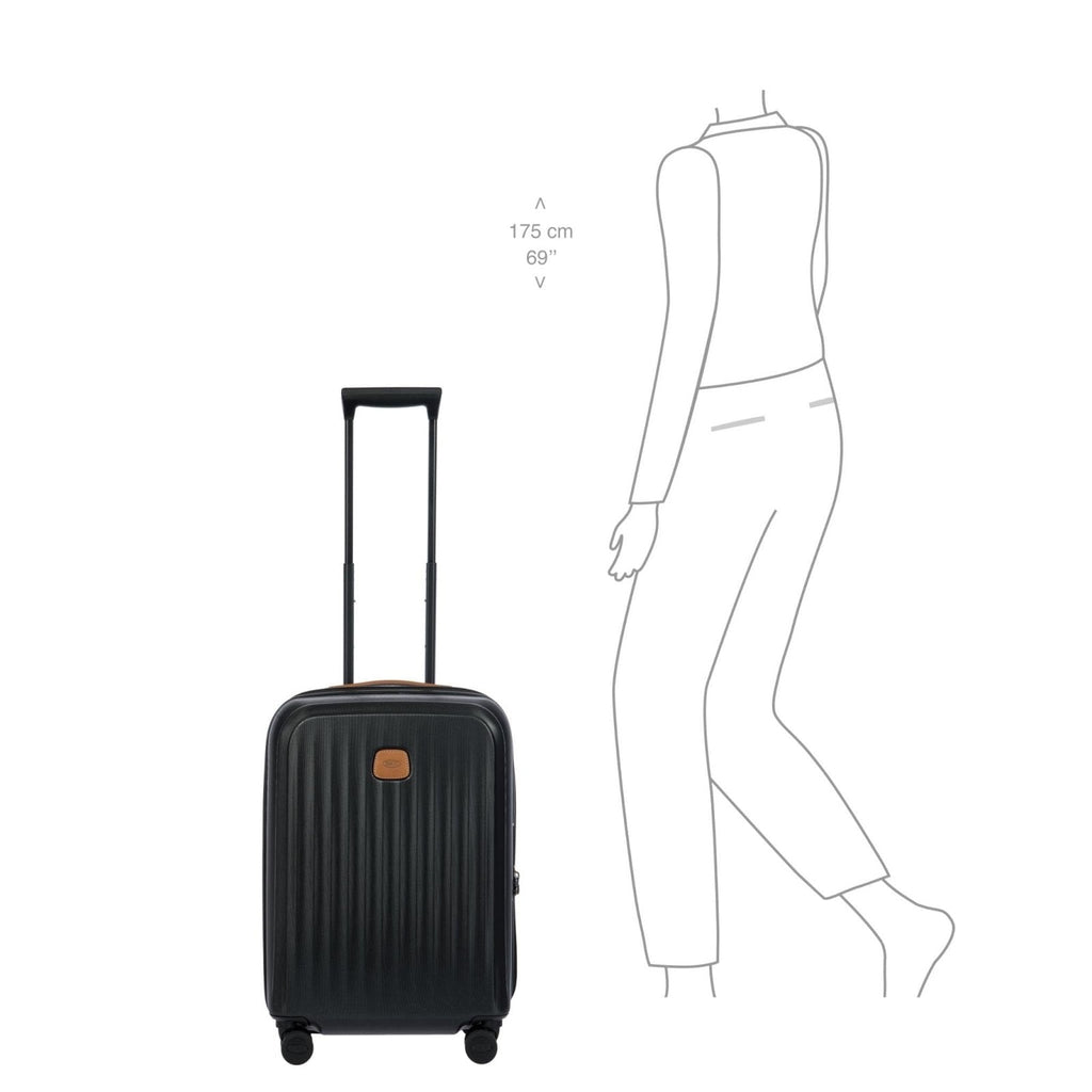 Bric's Taormina Ultra - Light Carry - On Spinner – Expandable Hard Shell Suitcase with TSA Lock, Anti - Tamper Zippers & Built - In USB Port - 21 Inch, Black