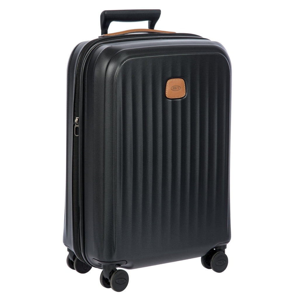 Bric's Taormina Ultra-Light Carry-On Spinner – Expandable Hard Shell Suitcase with TSA Lock, Anti-Tamper Zippers & Built-In USB Port - 21 Inch, Black