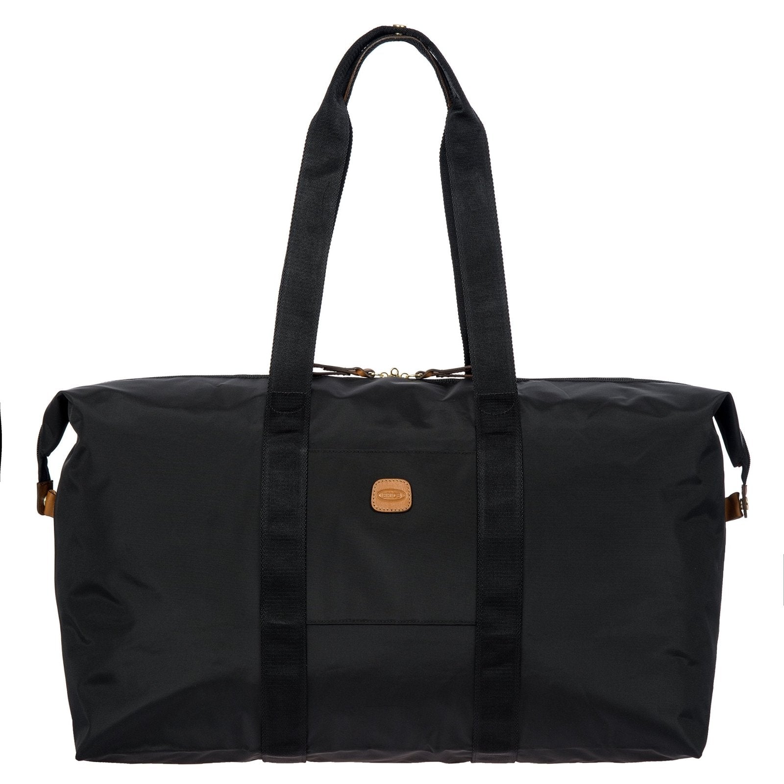 Bric’s X - Bag/X - Travel 2.0 Overnight Weekender Duffel, Water - Resistant Folding Carry - On with Leather Trim, Removable Shoulder Strap and Pass - Through Sleeve - Mini Bag Included – 22 Inch, Black
