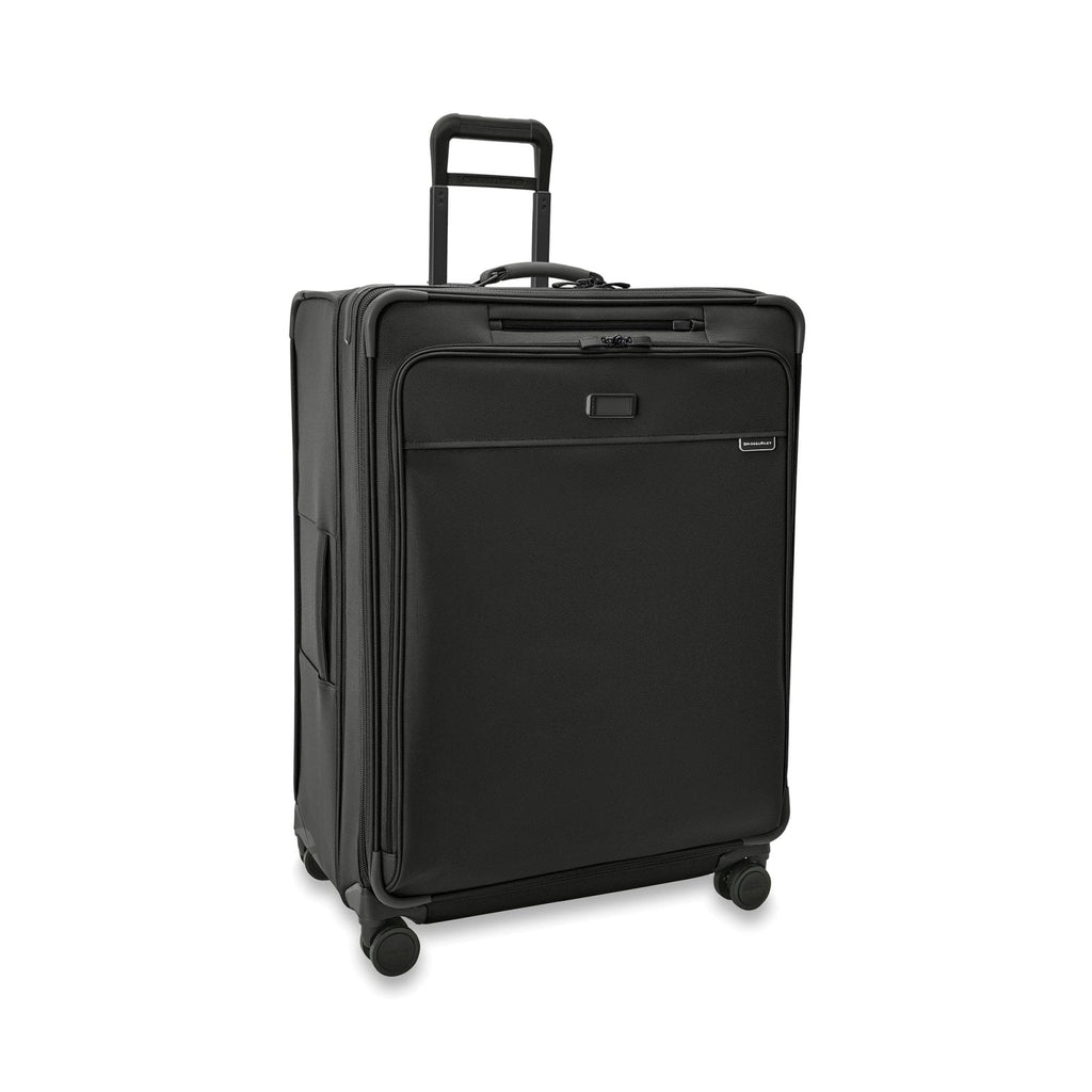 Briggs & Riley 31" Extra Large Expandable Spinner - Checked Luggage for Travel, Suitcases with Wheels, Softside Rolling Bag for Men & Women, Self-Repairing Zipper - Baseline Collection, Black
