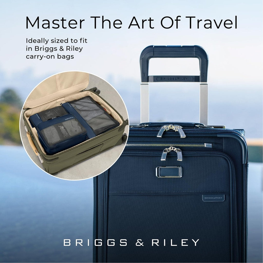 Briggs & Riley Compression Packing Cube Sets for Carry On & Checked Luggage - Bag Organizers for Suitcases, Travel Essentials for Women & Men, Pack Accessories for Vacation - 6 - Piece, Black