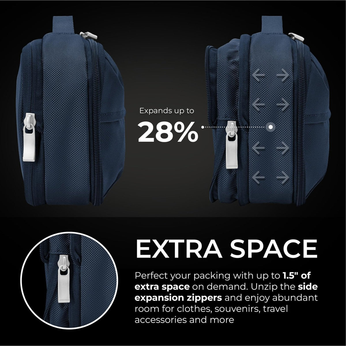 Briggs & Riley Essential 22" Carry On Expandable Spinner & Expandable Essentials Kit - Luggage for Travel, Suitcase with Wheels, Roller for Men & Women, Toiletry Travel Bag - Baseline Collection, Navy