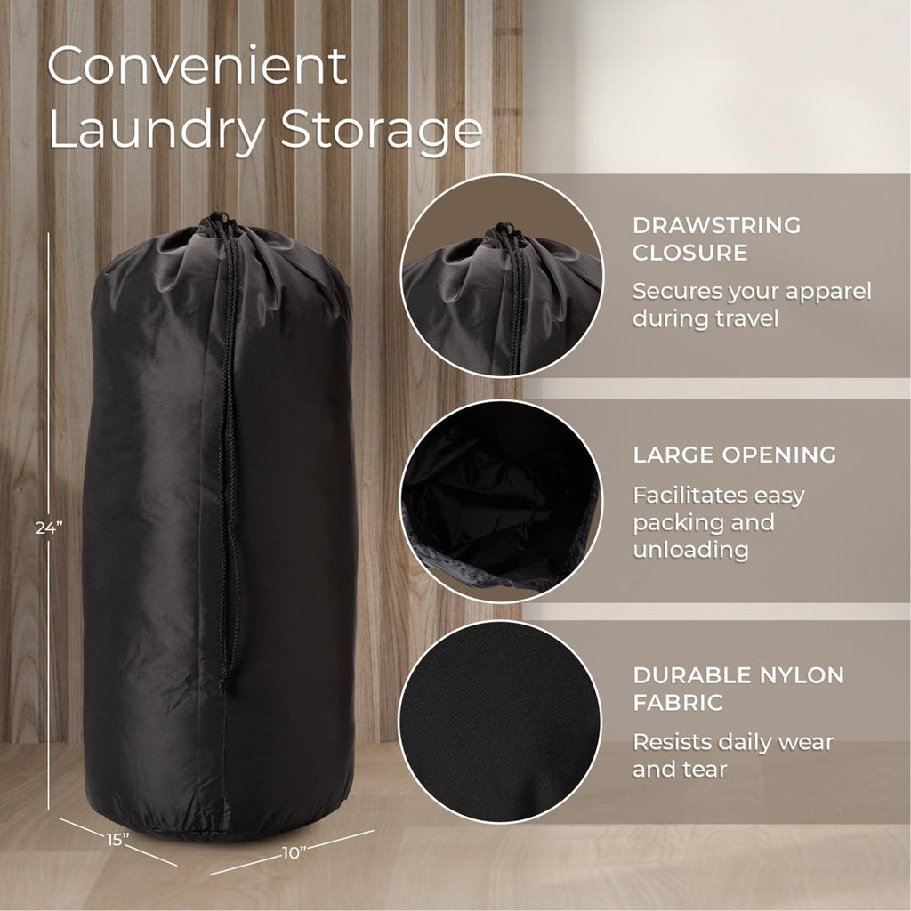 Briggs & Riley Essential 22" Carry On Expandable Spinner & Laundry Bag with Drawstring - Luggage for Travel, Suitcase with Wheels, Rolling Bag for Men & Women, Separate Used & Clean Clothes - Black