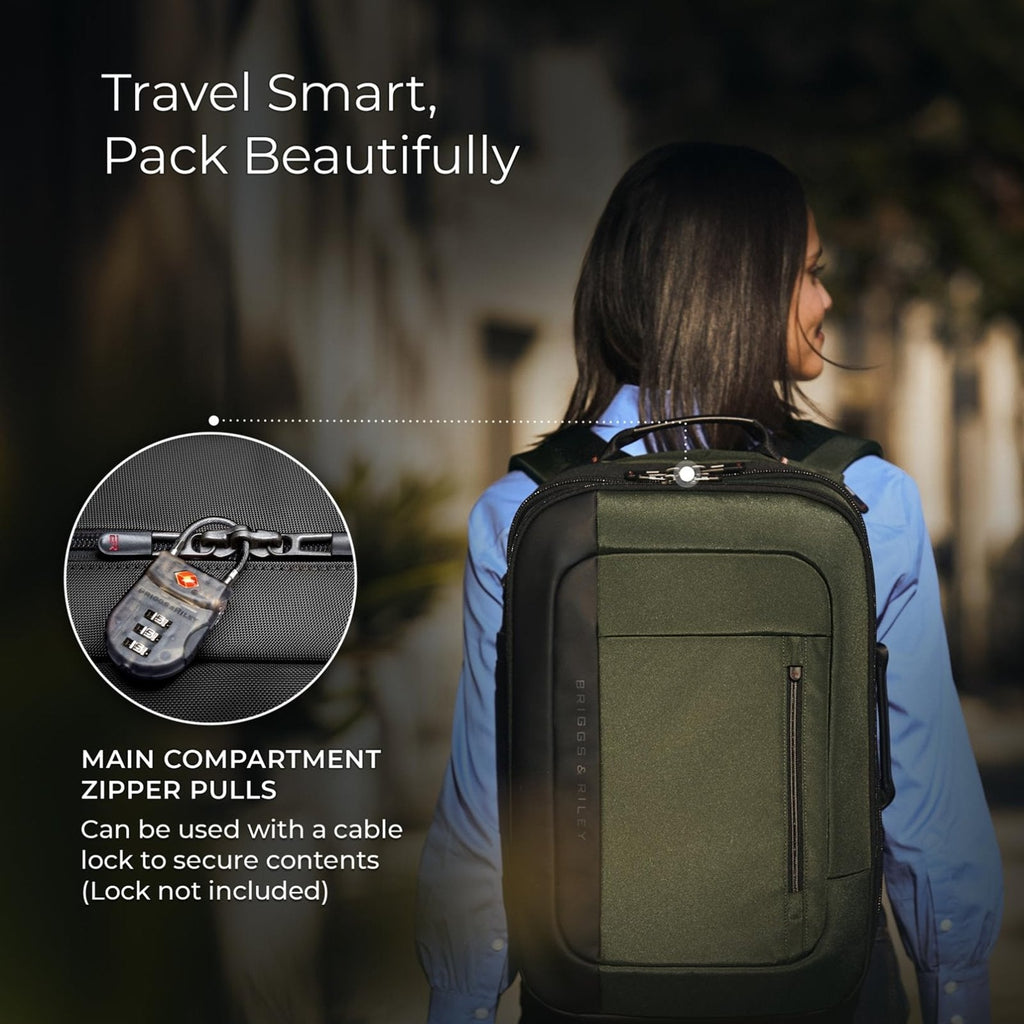 Briggs & Riley Medium Convertible Backpack Duffle Bag - Carry On for Men & Women, Use for Travel, Gym, or Work, Overnight Weekend Luggage, Shoulder Strap, Laptop Compartment - ZDX Collection, Ocean