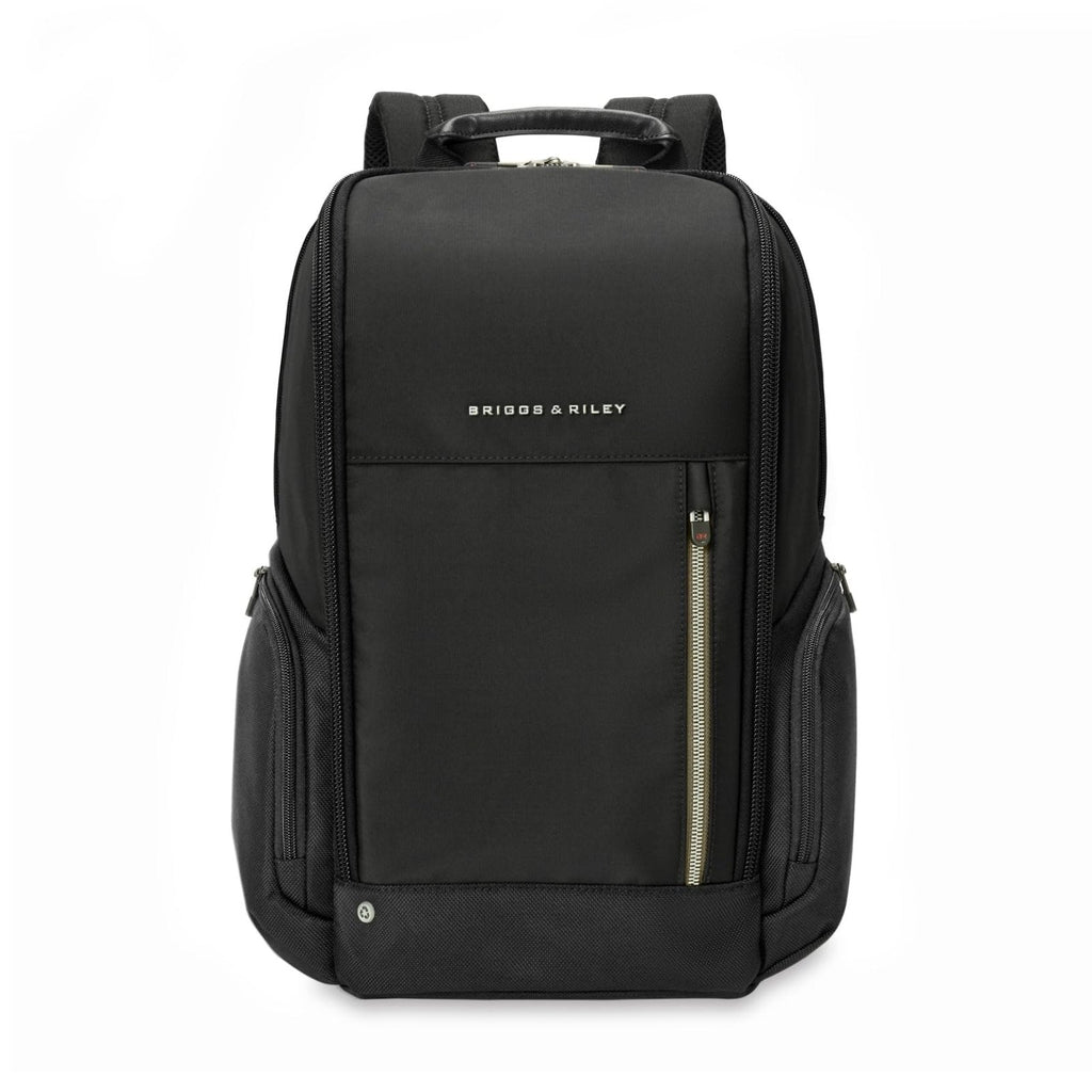 Briggs & Riley Medium Widemouth Backpack - Carry On Travel Backpack for Women & Men, Personal Item Bag, Self-Repairing Zippers, Padded Straps, Fits up to 15.6" Laptop - HTA Collection, Black