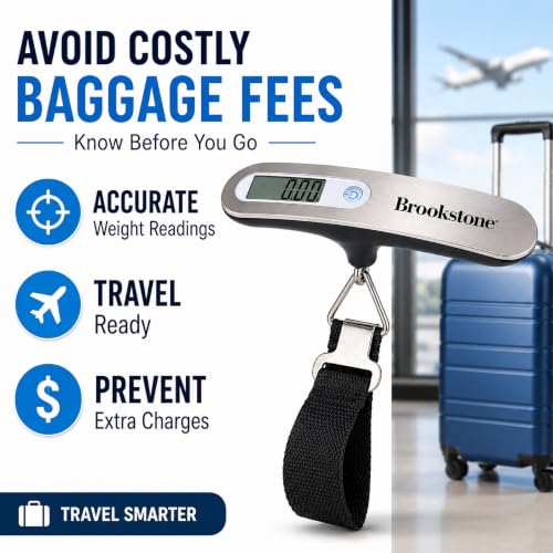 Brookstone Digital Luggage Scale, Compact Handheld, Portable