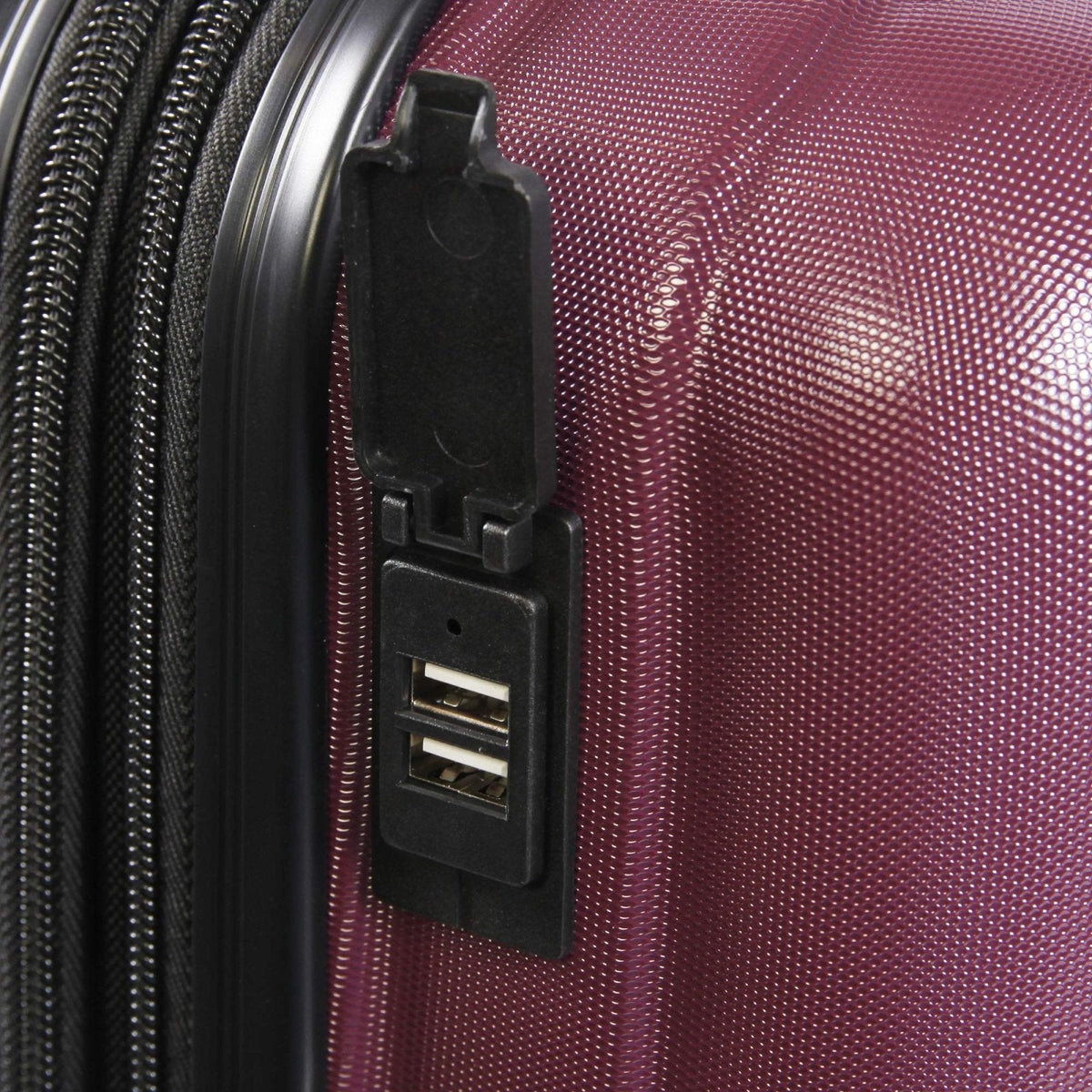 Brookstone Luggage Nelson Spinner Suitcase, Plum, Carry - On
