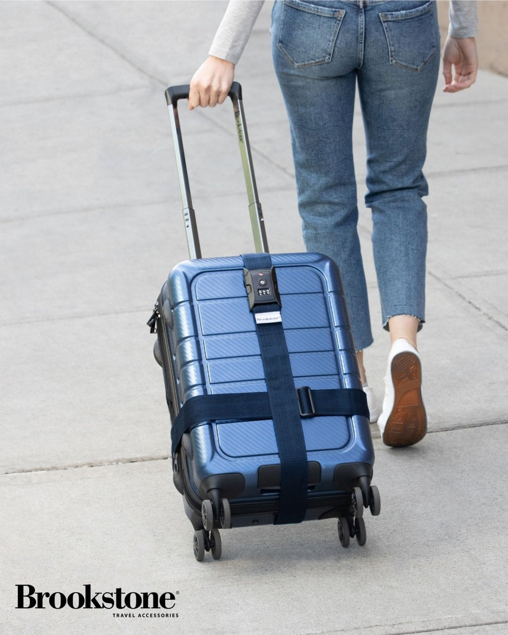 Brookstone Luggage Strap - 2 - in - 1 TSA - Approved Expandable Luggage Straps for Suitcases with Keyless 3 - Digit Combination Lock, Size One Size, Blue