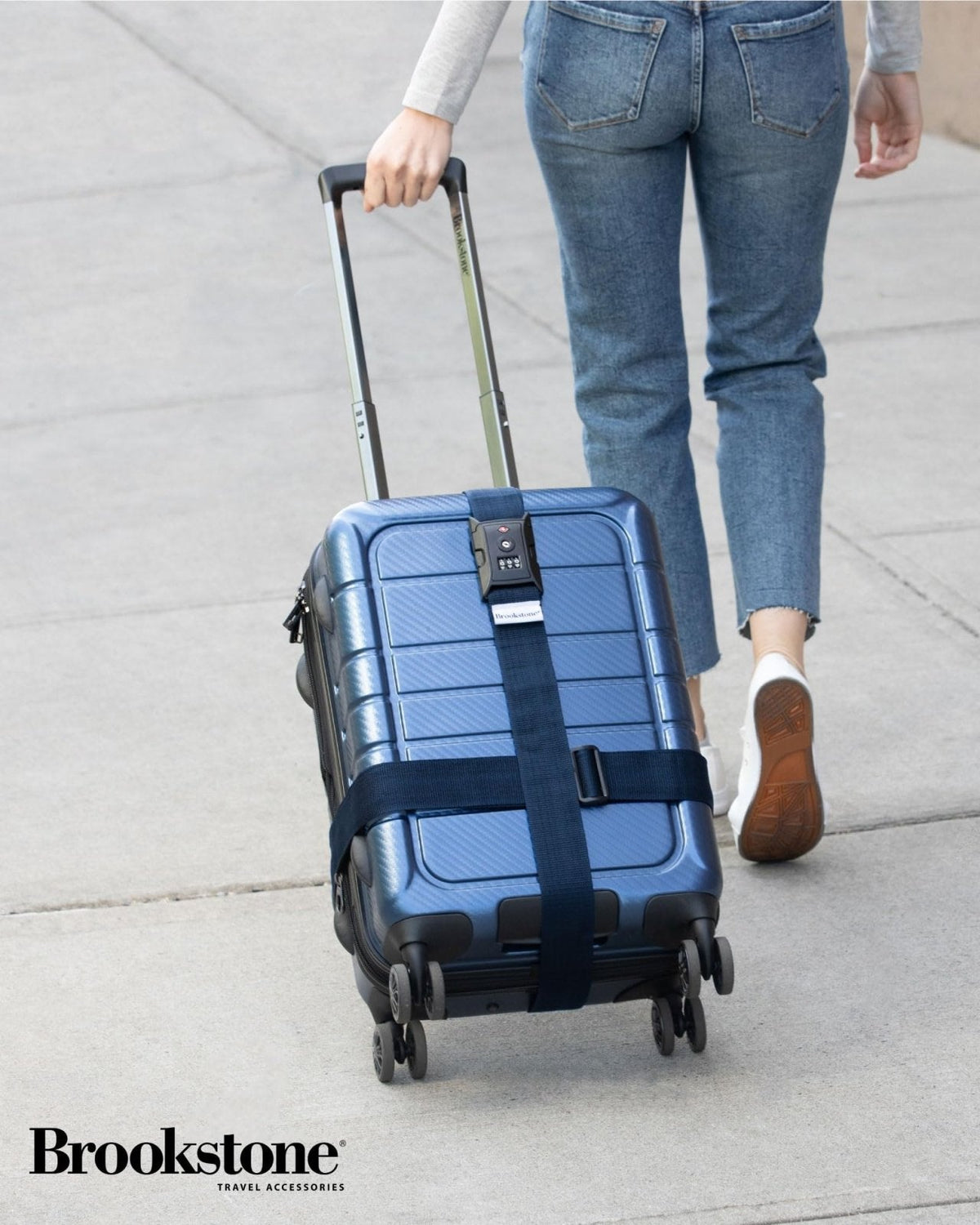 Brookstone Luggage Strap - 2 - in - 1 TSA - Approved Expandable Luggage Straps for Suitcases with Keyless 3 - Digit Combination Lock, Size One Size, Blue