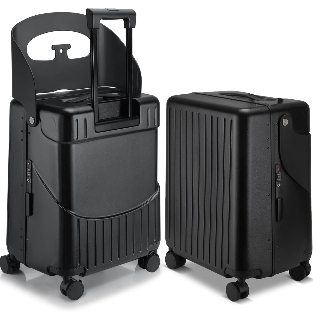 Bulyoou 20 Inch Ride on Luggage with Seat for Kids Expandable Ride on Suitcase with Spinner Wheels and Locks for Travel