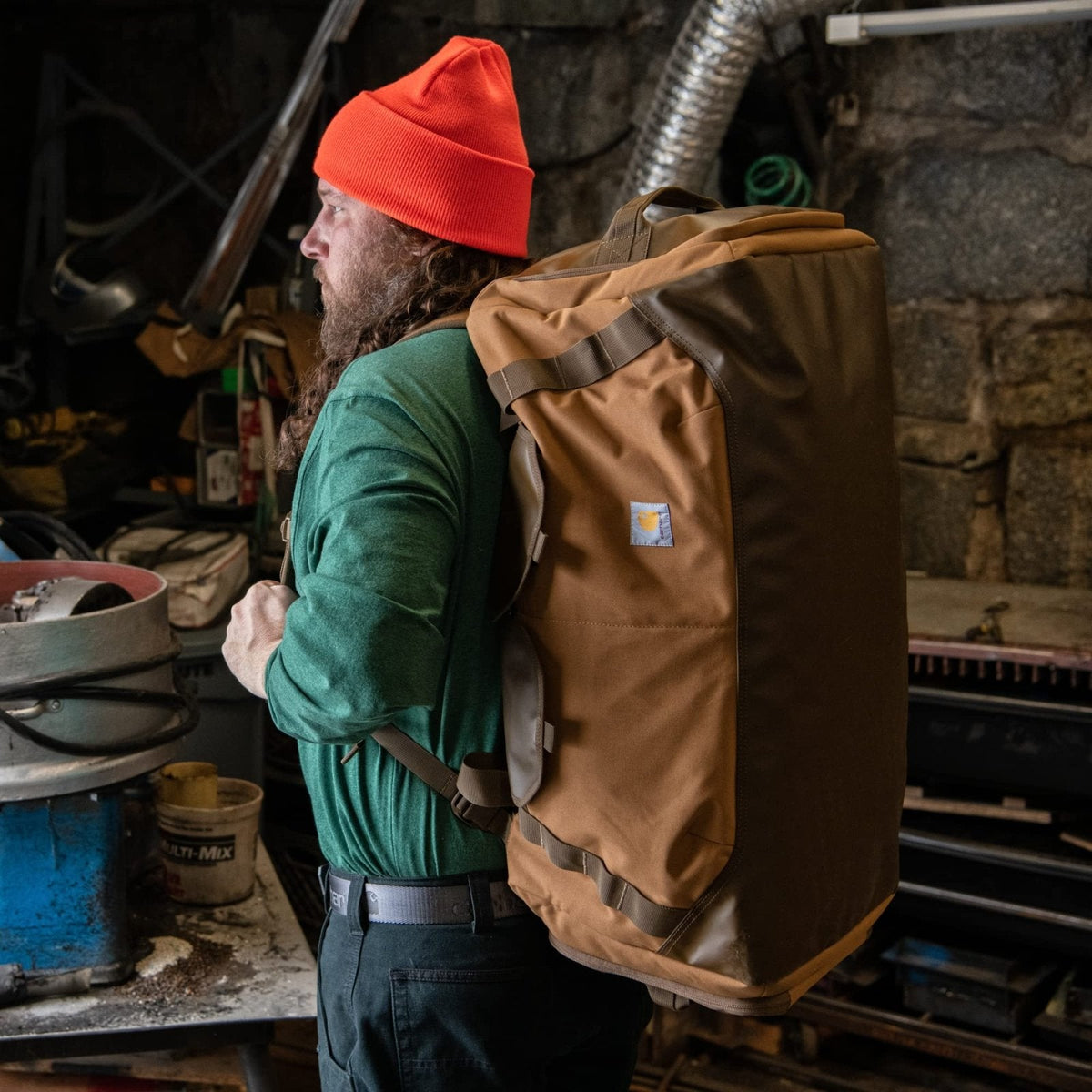 Carhartt Heavy Haul Utility Duffel Bag's, Water - Resistant Packable Bag for Jobsite, Gym, and Travel, Black, 75L