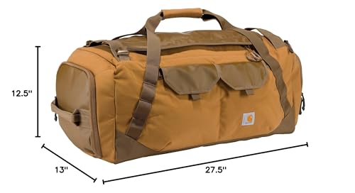 Carhartt Heavy Haul Utility Duffel Bag's, Water - Resistant Packable Bag for Jobsite, Gym, and Travel, Brown, 75L