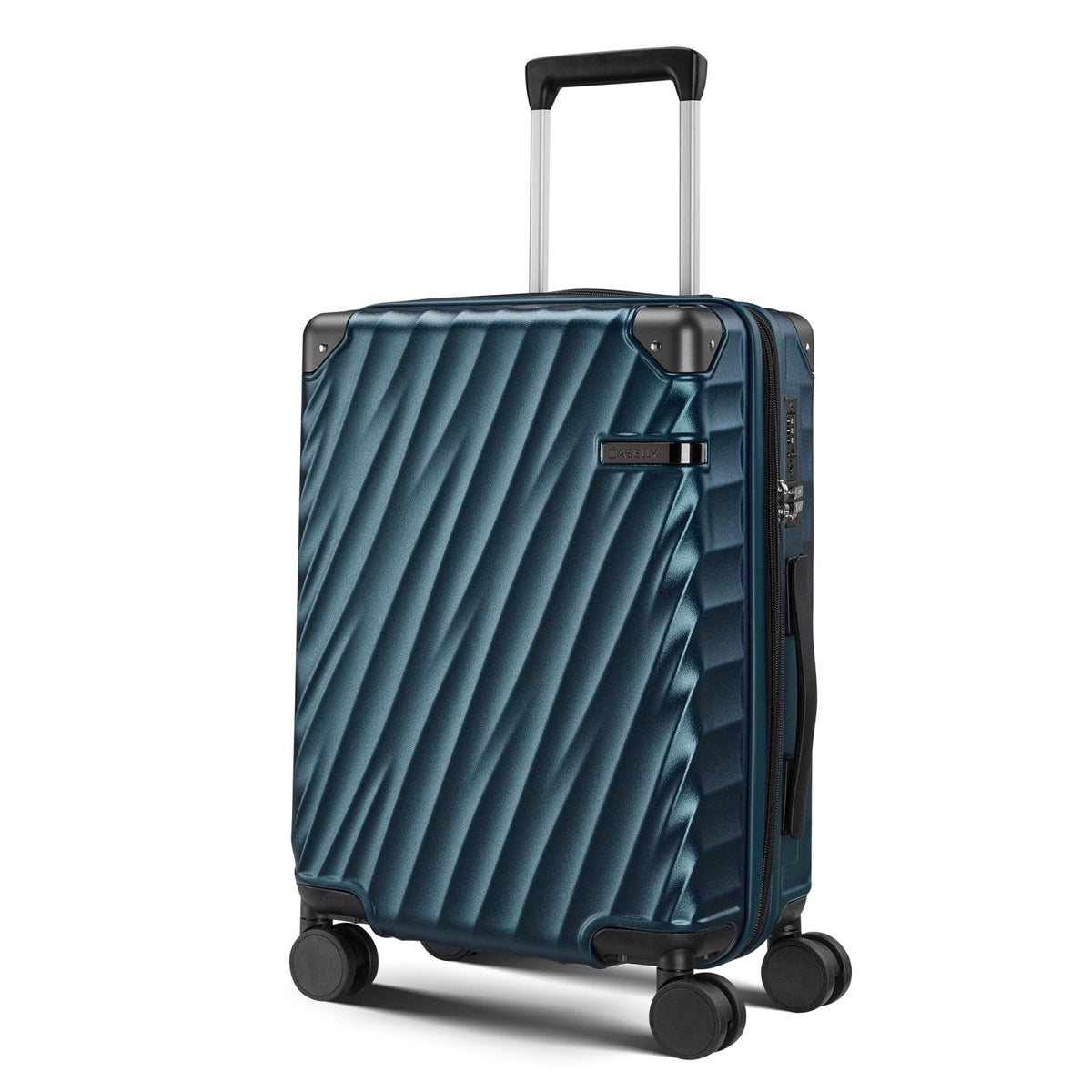 CASELLY Carry On Luggage, PC Hardside Expandable Luggage with Spinner Wheels,Lightweight 20 Inch Suitcase with TSA Lock,YKK Zippers,Charcoal Metallic (Navy) ﻿