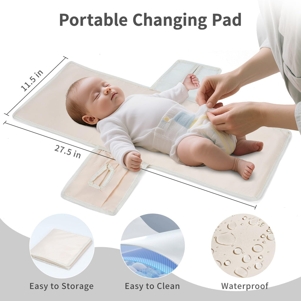 CEI - CEI Neoprene Diaper Bag Backpack Large Newborn Baby Maternity Bags Waterproof Travel Backpack for Mom Dad with Insulated Pockets,Changing Pad