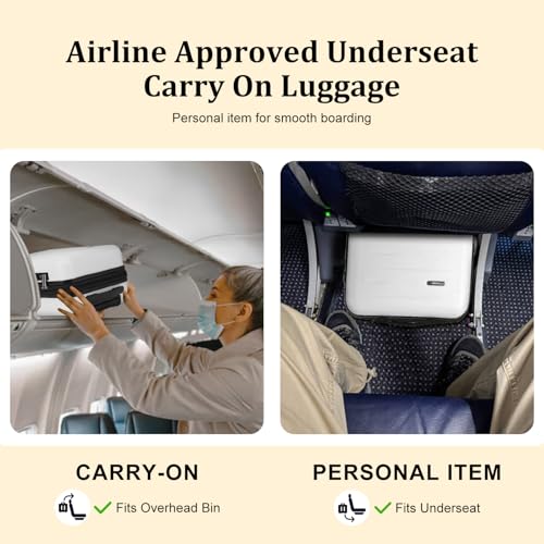CENSIEN Expandable 16 Inch Underseat Carry On Luggage Airline Approved