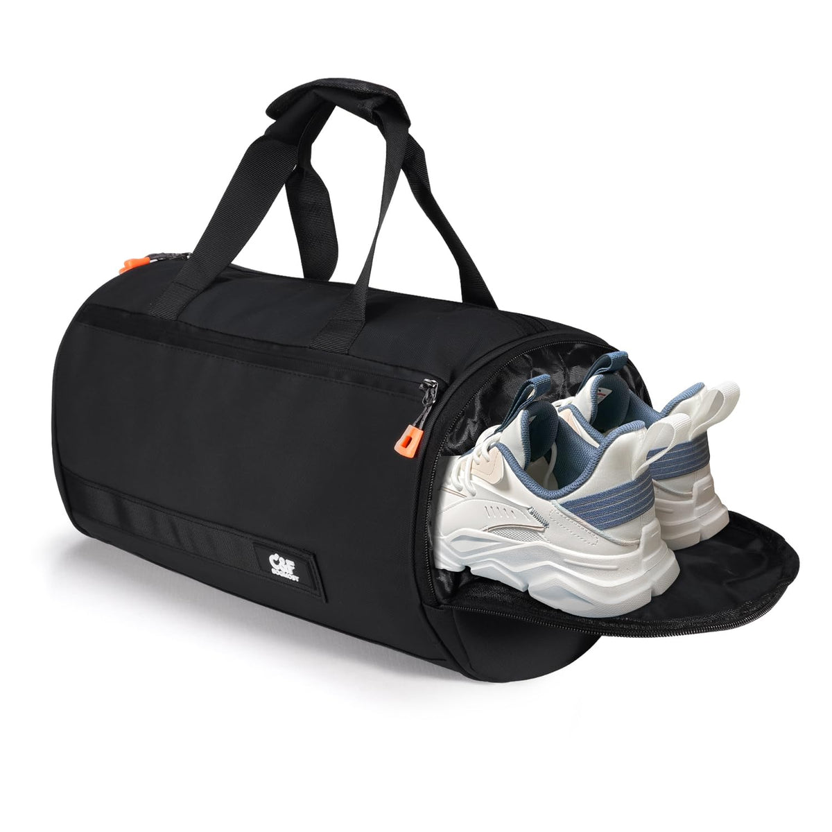C&F BOGMOST Small Gym Bag for Women & Men,Small Lightweight Duffel Bag Carry On Bags Mini Duffel Travel Bag Waterproof Sports Bags for Workout/Sport/Travel, Black,with Shoes Compartment