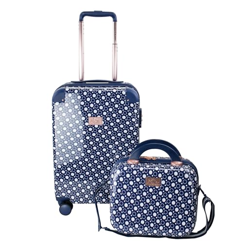 Chariot 2-piece set Hardside Expandable Carry On Luggage With Matching Beauty Case (Dotty)