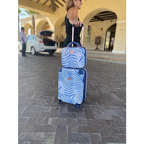 Chariot 2-piece set Hardside Expandable Carry On Luggage With Matching Beauty Case (Fern)