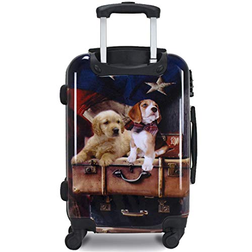 Chariot Dog Lovers Freedom Pups 20-Inch Carry-On Hardside Polycarbonate Expandable Spinner Luggage with TSA Lock
