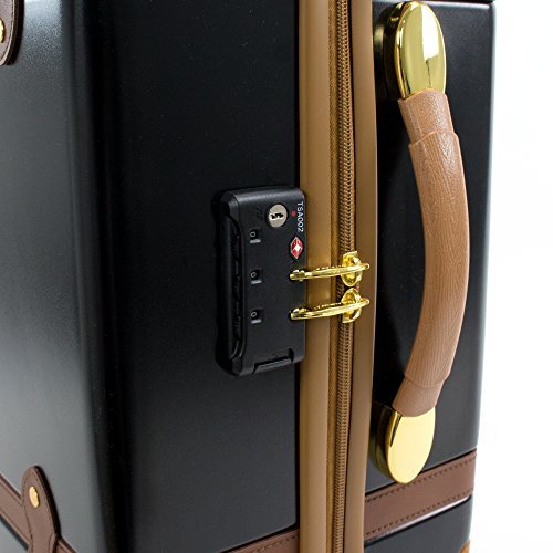 Chariot Travelware TITANIC Black 20" Vintage Hardside Spinner TSA-lock Luggage