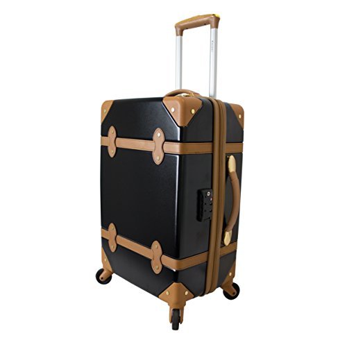Chariot Travelware TITANIC Black 20" Vintage Hardside Spinner TSA-lock Luggage