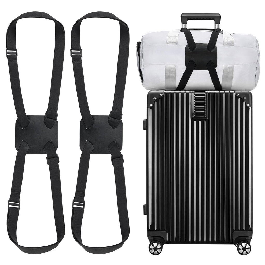 Chelmon 2 Pack Luggage Straps, Ajustable Elastic Bungee Belt for Suitcases, Add Extra Bag Easy and Securely for Travel