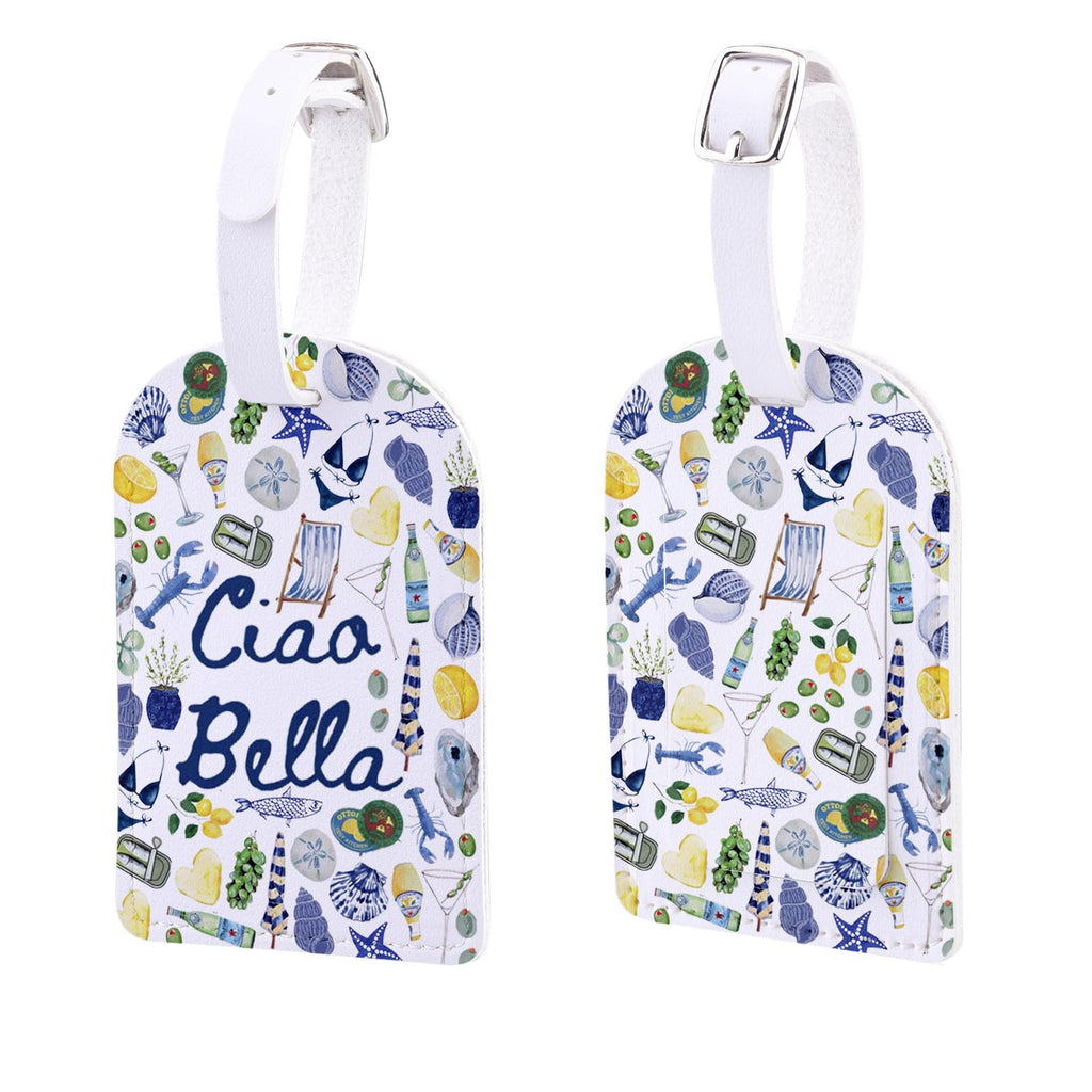 Ciao Bella Italy Lemon Gift Italian Amalfi Coast Travel Italian Island Honeymoon Trip Seafood Lover Luggage Tag (Ciao Bella tag)