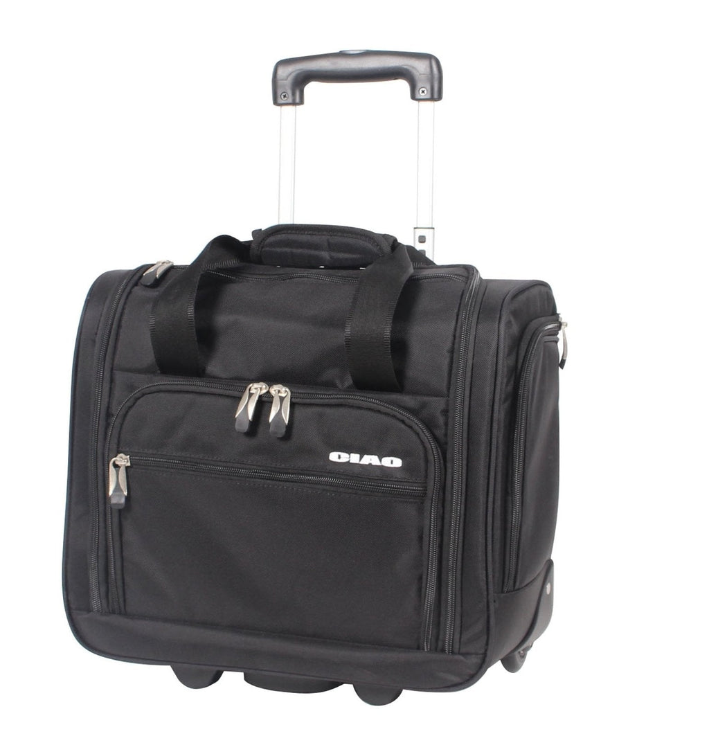 Ciao Luggage - 15 Inch Under Seat Bag - Carry On Suitcase with Rolling Wheels