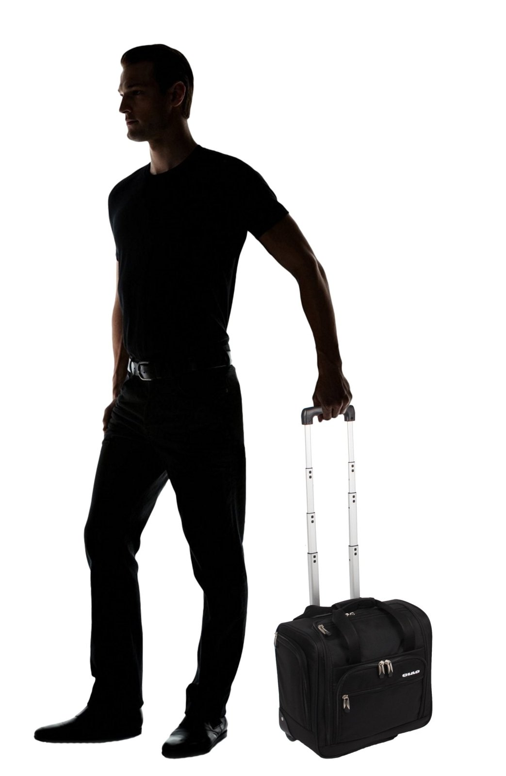 Ciao Underseat Luggage Collection - Small Lightweight 15 Inch Under Seat Bag - Briefcase for Men & Women - Carry On Suitcase with 2 - Rolling Spinner Wheels (Ciao Black)