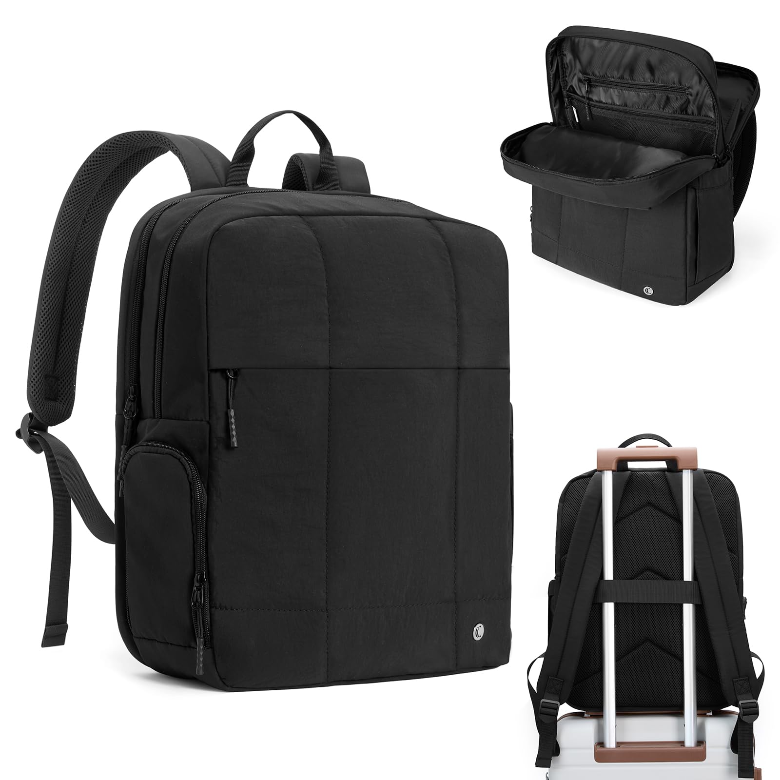 CLUCI Lightweight Travel Backpack Carry on Flight Approved, Puffy Gym Backpack with Shoe Compartment, Personal Item Travel Bag, 15.6 inch Laptop Backpack for Weekender Business
