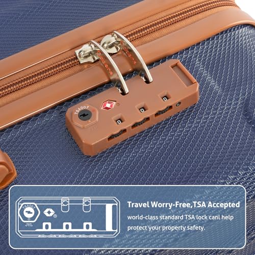 Cobens Luggage Sets 5 Piece Suitcase with Wheels，ABS Hard Case Luggage with Detachable Spinner Wheels，Carry on Luggage Set with TSA Lock （20/24/28 Inch）