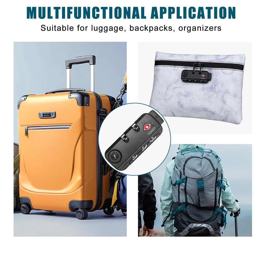 Cogguepe 2 PCS TSA Approved Combination Lock, Suitable for Luggage,Backpacks, Handbags, with 2PCS Spare TSA - 007 Key