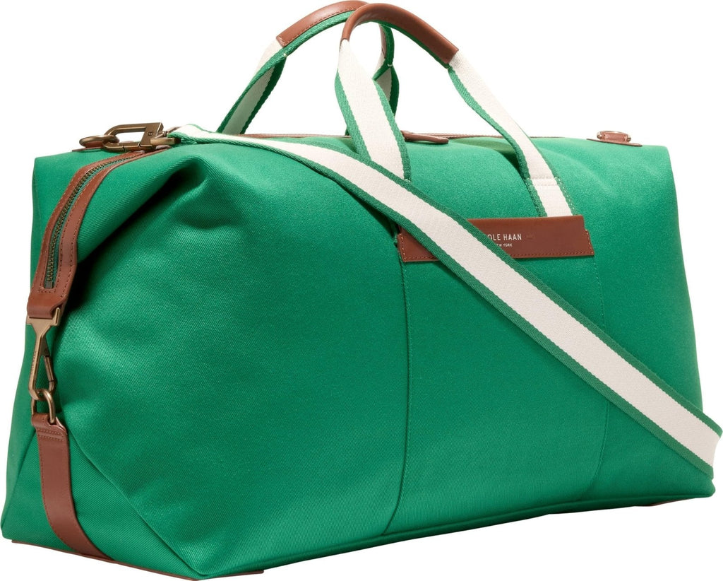 Cole Haan Men's Bag - Judson Brushed Twill Duffel Crossbody Bag, Green Jacket/British Tan