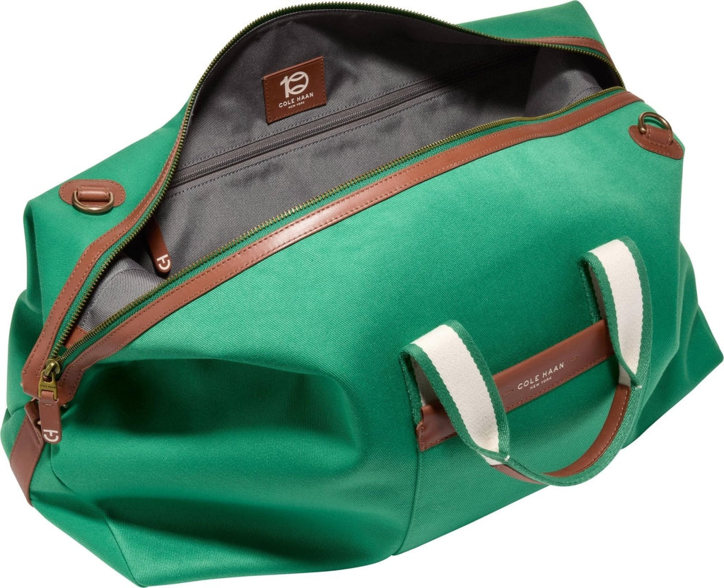 Cole Haan Men's Bag - Judson Brushed Twill Duffel Crossbody Bag, Green Jacket/British Tan