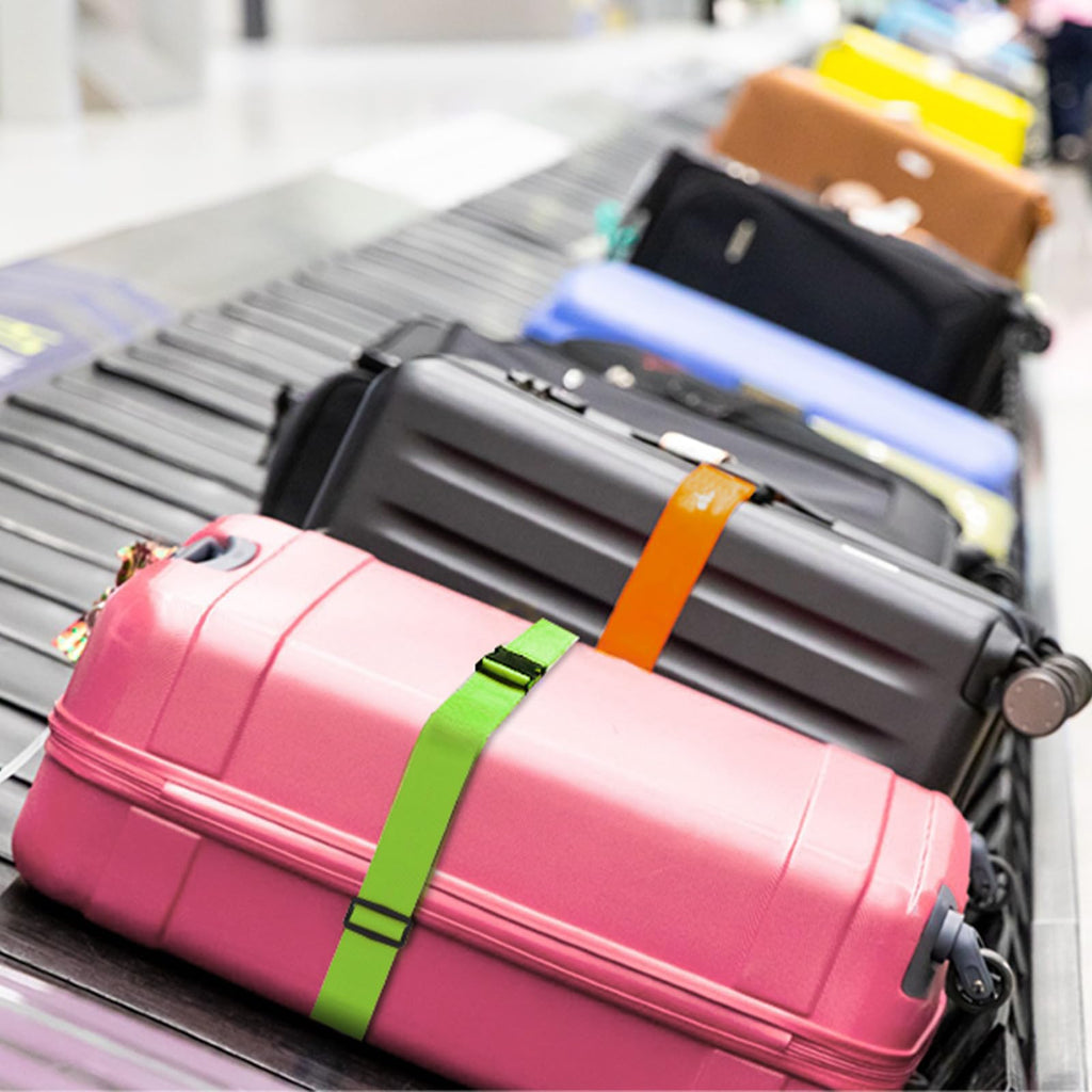 Collwait Luggage Straps for Suitcases TSA Approved, Travel Belt Suitcase Belt, Suitcase Straps TSA Approved, Luggage Belt Strap TSA Approved, Travel Straps for Luggage, Luggage Band Bag Straps 4 Pack